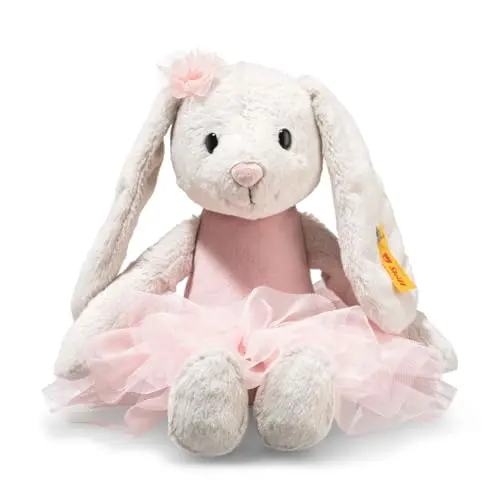 Steiff Hoppie Balletthase 30cm bunt, Plüschtier mit Schlappohren, waschmaschinenfest, zum Kuscheln und Spielen für Mädchen und Jungen