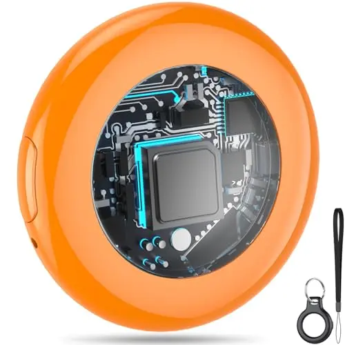 Smart Air Tracker Tag - Schlüsselfinder für Apple Wo ist? APP, Bluetooth Tracker für Gepäck, Austauschbarer Akku (Orange)
