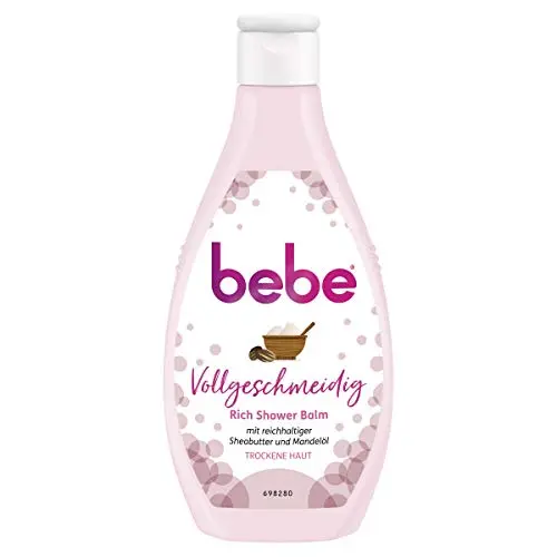 Bebe Rich Shower Balm mit Sheabutter und Mandelöl für trockene Haut, 6 x 250 ml
