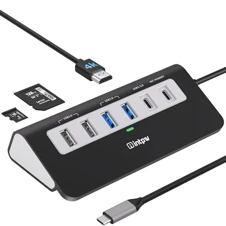9-in-1 USB C Hub mit 4K HDMI und 100W PD – Docking Station für MacBook Air/Pro, iPad und Typ C Tablets