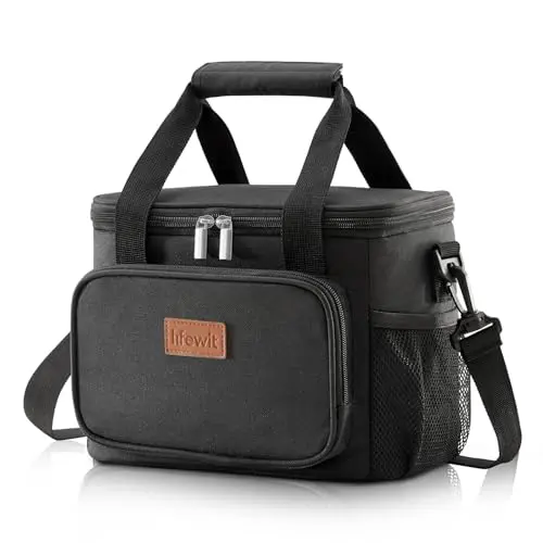 Lifewit 9L Kühltasche klein, faltbare Isolierbag für Herren und Damen, wasserdicht, für Essen und Getränke, schwarz