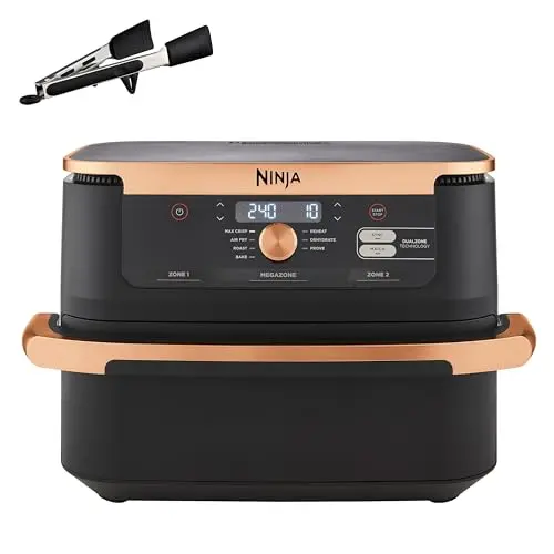 Ninja Foodi FlexDrawer Dual Zone Heißluftfritteuse, 7-in-1, Schwarz & Kupfer