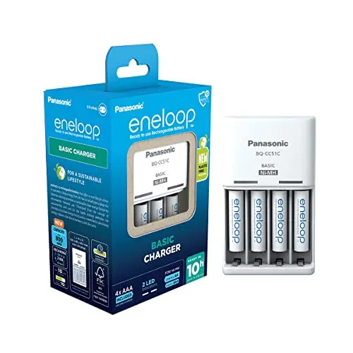 eneloop Basis-Ladegerät für 2&nbsp;oder 4&nbsp;AA/AAA NI-MH-Akkus