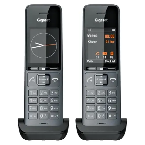 Gigaset Comfort 520HX Duo Schnurloses Telefon mit 2 Mobilteilen, Titan-Schwarz, kompatibel mit Fritzbox & DECT-Basis, ohne Basis