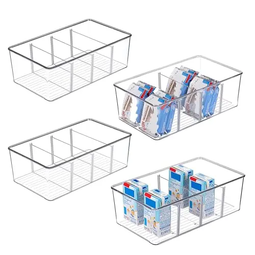 Vtopmart 4er Kühlschrank Organizer - Stapelbare Aufbewahrungsbox für Snacks und Gewürze