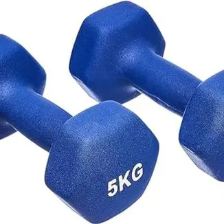 Amazon Basics Neopren Hanteln 5kg - 2er-Set in Blau