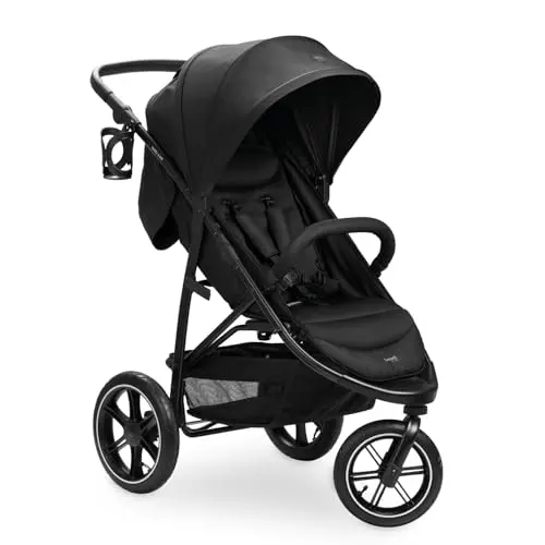 Hauck Rapid 3 Air Kinderbuggy, Schwarz - Dreirad mit Liegeposition, luftgefüllten Reifen und UV-Schutz, zusammenklappbar