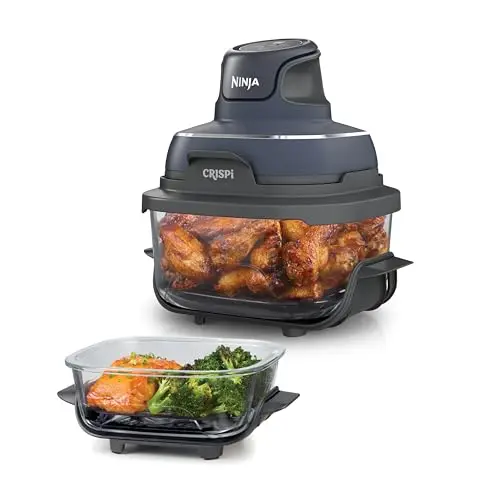 Ninja CRISPi tragbare Heißluftfritteuse, 3,8 l, 4-in-1, kompakt, 6 Portionen, 1700W, Grau