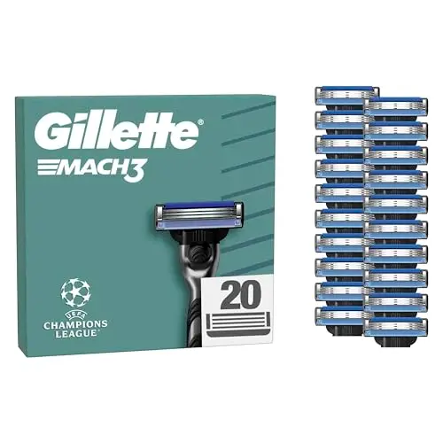Gillette Mach3 Rasierklingen für Männer, 20 Ersatzklingen für sanftes Gleiten