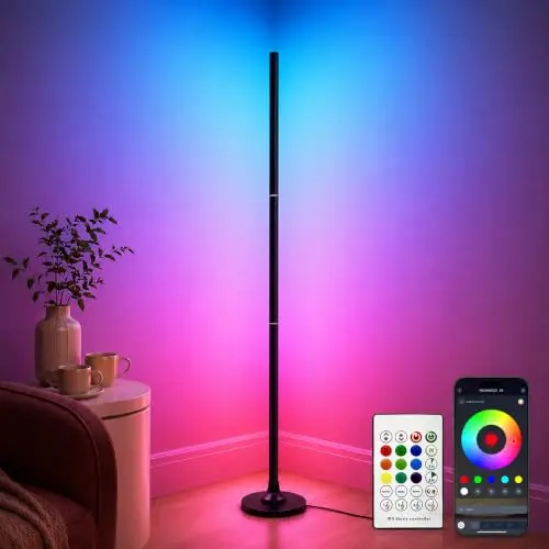 Aogled RGB Stehlampe, dimmbar, 120 cm, mit App und Fernbedienung