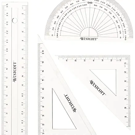 Westcott Mathe-Set 4-teilig, transparent