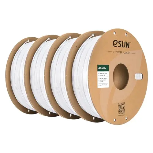 eSUN PLA Filament 1,75mm, 1kg Spule, kaltes Weiß, präzise Druckqualität, 4er Set