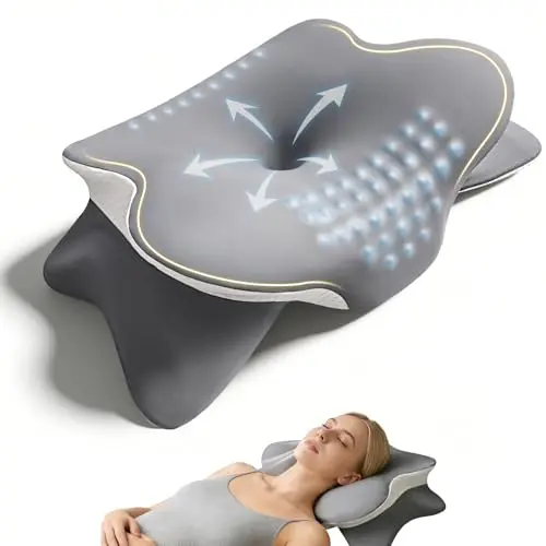 Nackenstützkissen mit 3D-Design, hypoallergen und waschbar, ideal für Seiten-, Rücken- & Bauchschläfer