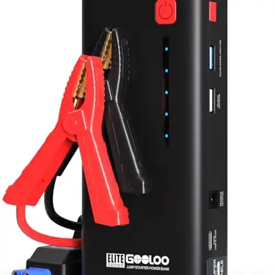GOOLOO 3000A Starthilfe Powerbank mit LED und 3 USB Schnellladeanschlüssen für 12V Fahrzeuge