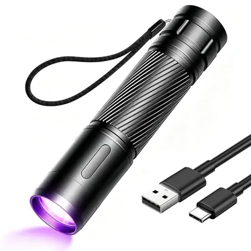 GEARLITE LED UV Taschenlampe, wiederaufladbar, wasserfest, 395nm, für Bernsteinsuche, Geocaching & Heimtierentwicklung