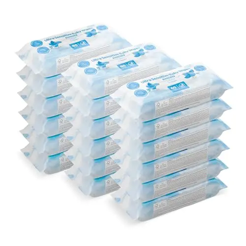 Mama Bear Ultra Sensitive Baby Feuchttücher, Unparfümiert, 1080 Stück (18 Packungen)