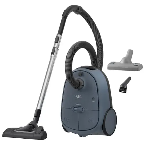 AEG CLEAN 6000 AB61C2DB Staubsauger mit Beutel - Hohe Saugleistung, ideal für Haustierbesitzer, inkl. Polsterdüse, 12 m Kabel, Blau