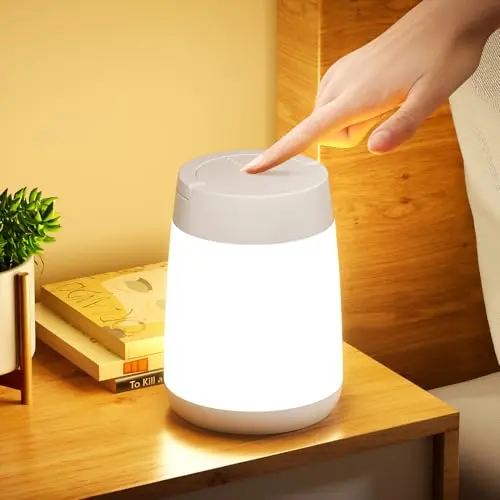 BENMA Akku LED Nachttischlampe Touch Dimmbar, USB Aufladbar, Kabellos für Schlafzimmer und Wohnzimmer
