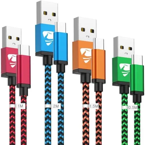 USB C Kabel Set (4 Stück: 0.5M, 1M, 1.5M, 2M) - Schnellladekabel für Samsung Galaxy S20, S22, S23 & iPhone 15/16 Pro Max