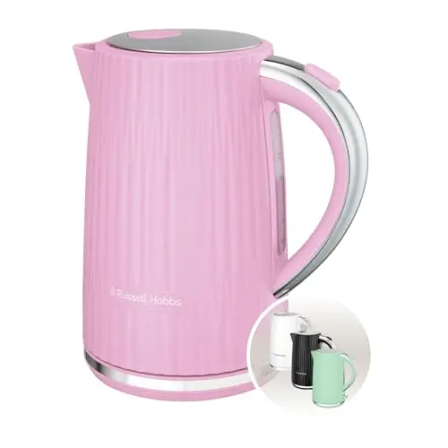 Russell Hobbs Eden Wasserkocher 1,7L 2400W Himbeere - Edelstahlakzente, ausblasbarer Kalkfilter, BPA-frei