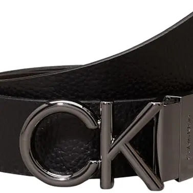 Calvin Klein Verstellbarer Gürtel Herren, Schwarz/Dunkelbraun, 35mm, 115 cm