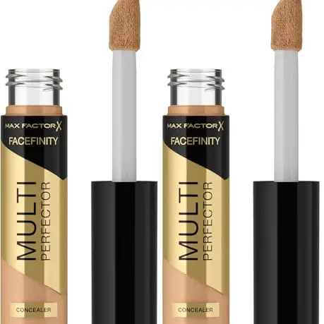 Max Factor Facefinity Multi-Perfector Concealer 4N, 11 ml (2er Pack) - Leicht, Vegan, Natürliches Finish