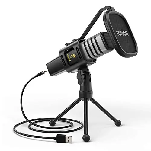 TONOR USB Kondensator Mikrofon mit Popfilter für Konferenz, Streaming, Podcasting und Gaming