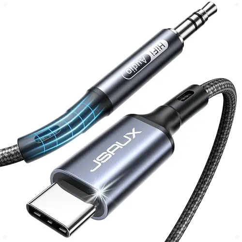 JSAUX USB C auf Aux Kabel 1M - Kompatibel mit iPhone 17/16/15, Galaxy S25/S24/S23, iPad Pro, Pixel, Huawei P40