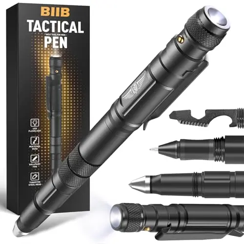 BIIB Geschenke für Männer, Multitool Pen mit LED für Feuerwehr &amp; Geschenk
