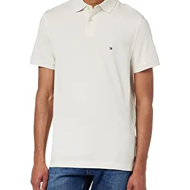 Tommy Hilfiger Herren Poloshirt, Kurzarm, Regular Fit, Beige, Größe L