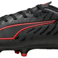 Puma Unisex Fußballschuh Ultra 6 Play FG/AG Schwarz/Rot, Größe 43