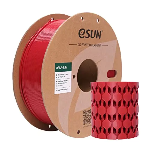 eSUN PLA Filament 1,75mm, 1kg Spule, rot, 3D Druckmaterial für Heimwerker und Hobby, hochwertige Qualität