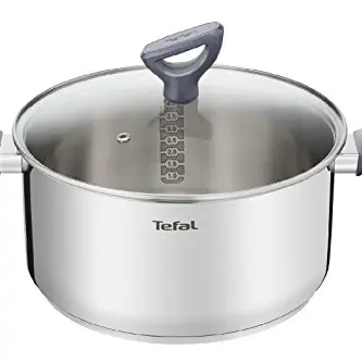 Tefal Daily Cook Edelstahl-Kochtopf 20cm mit Deckel, ausgießhilfe & Thermokunststoff-Griff