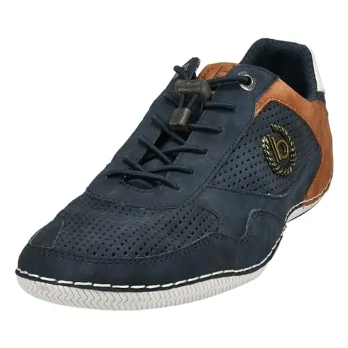 Bugatti Man Herren Mokassins, Loafer, Freizeit, Leder, Dunkelblau, Größe 44