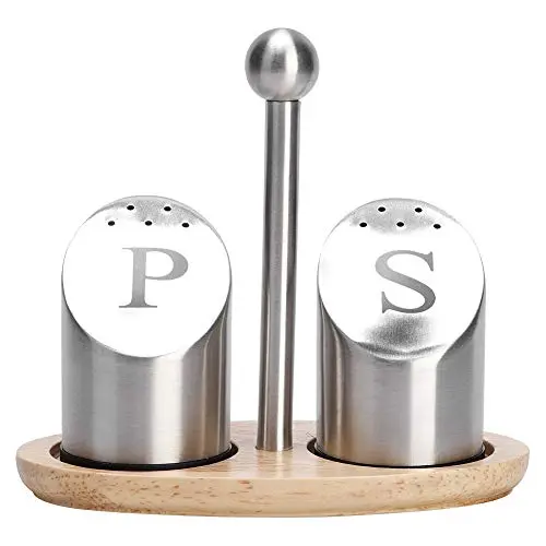 2er Set Gewürzdosen aus Edelstahl mit Halterung für Zucker, Salz, Pfeffer und Gewürze