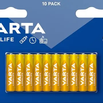 VARTA AAA Batterien, 10 Stück, Longlife Alkaline, 1,5V - Ideal für Fernbedienungen und Radios