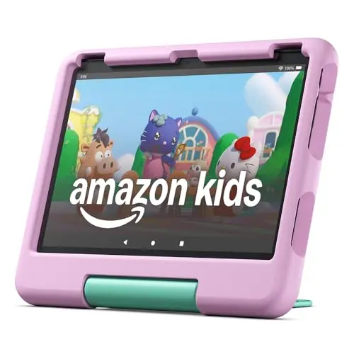 Fire HD 10 Kids-Tablet (2023), 10-Zoll, 32 GB, rosa, für Kinder ab Vorschulalter, mit Kindersicherung und 2 Jahren Garantie