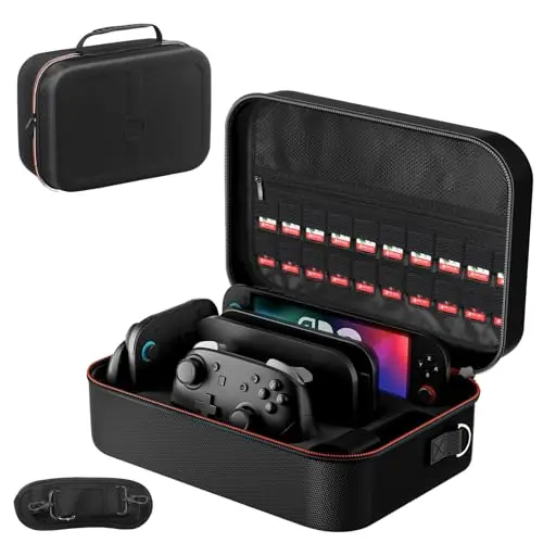 TOPCHANCES Switch 2 Tasche – Tragbare Hartschalen Schutzhülle mit 20 Spielkarten Slots für Nintendo Switch 2