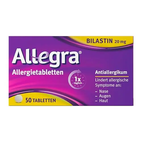 Allegra Allergie Tabletten 50 Stk | Antiallergikum mit Bilastin | 24 Std wirksam bei Heuschnupfen und Allergien