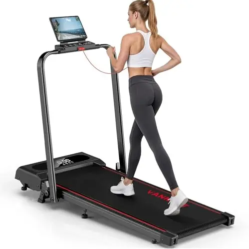 VANNECT Klappbares Laufband für Zuhause, 1-12 km/h, Ultra-Leise, LCD-Display, 150 kg Belastbarkeit