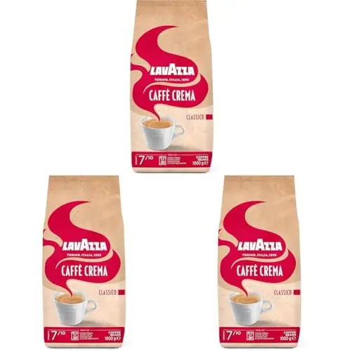 Lavazza Caffè Crema Classico Kaffeebohnen, 1 kg, Ideal für Espresso, Starker Geschmack, Intensität 7/10