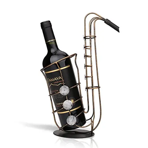 Tooarts Saxophon Weinflaschenhalter – Metalldeckel Skulptur