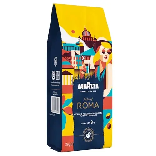 Lavazza Tales of Roma Kaffeebohnen für Espresso, Haselnuss & dunkle Schokolade, Intensität 8/10, 250 g