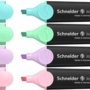 Schneider Job 150 Pastell Textmarker 4er Etui - Aus recyceltem Kunststoff, blauer Engel