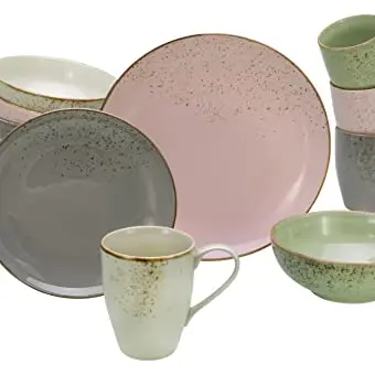 CreaTable 16-teiliges Geschirrset Nature Collection VINTAGE GARDEN, spülmaschinen- und mikrowellengeeignet