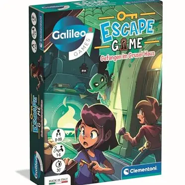Clementoni Galileo Escape Game - Gefangen im Grusel-Haus - Familienspiel ab 8 Jahren