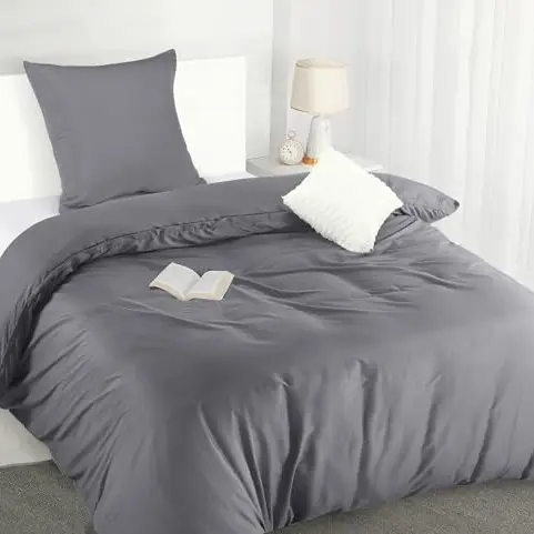 Utopia Bedding Bettwäsche Set 135x200 cm - Mikrofaser Bettbezug + Kissenbezug - Grau