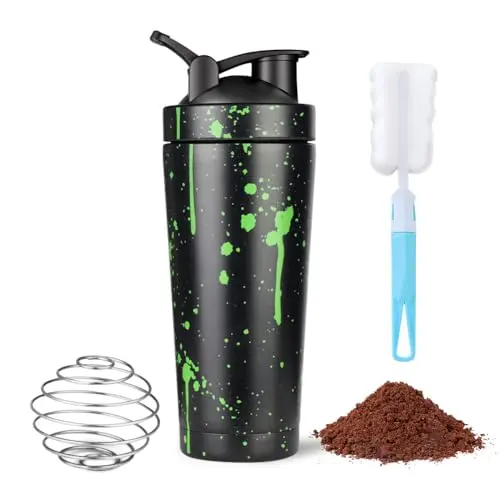 AOOWU Edelstahl Protein Shaker 750ml - Auslaufsicher, BPA-frei, Langlebig, Leicht zu Reinigen