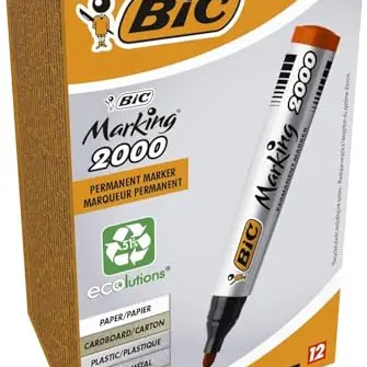 BIC Marking 2000 Permanent Marker, Rot, 12er Pack, Wasserfest für Karton, Plastik und Holz