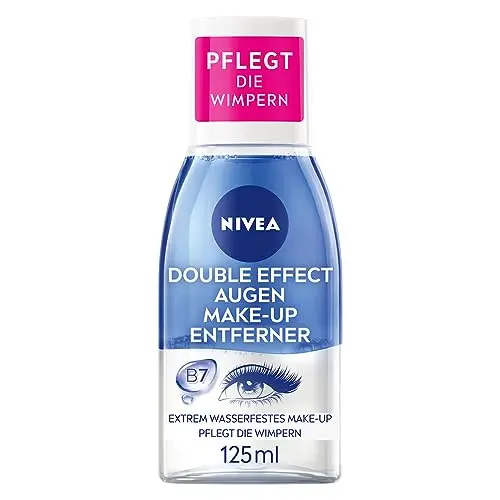 NIVEA Augen Make-Up Entferner Double Effect für sensible Augen, entfernt wasserfeste Mascara (125 ml)